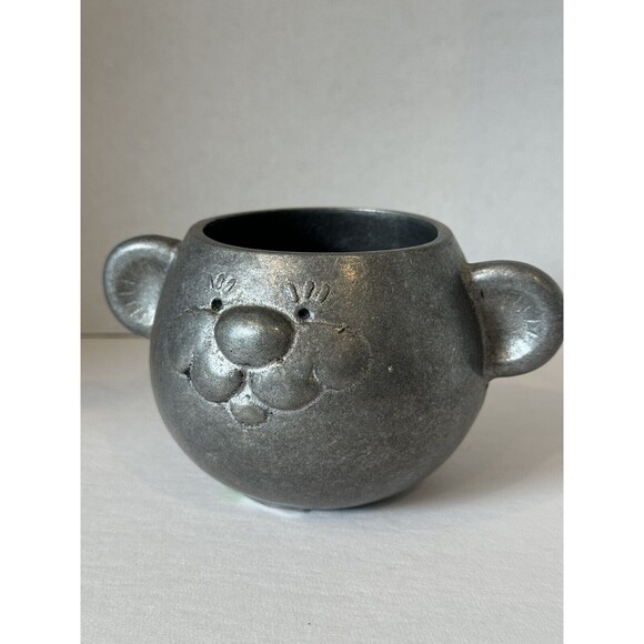 Wilton Pewter Bear Face Mug Child Cup  Hallmarks/Makers Marks on ear - Picture 8 of 11